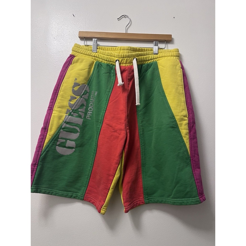 Vintage Guess x Dr. Romanelli Shorts Mens Large Multicolor Drawstring 90s USA